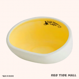 Add.Mate 黃色陶瓷兔兔餐碗 不易溢出設計 (直徑12.5cm) 