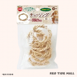 Marukan 小寵物磨牙緩壓玩具 繩圈 (6入) 天然素材
