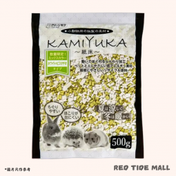 Cs_Ishihara 小動物用紙墊材 KAMIYUKA (開心果綠×白色) 500g (紙粒)