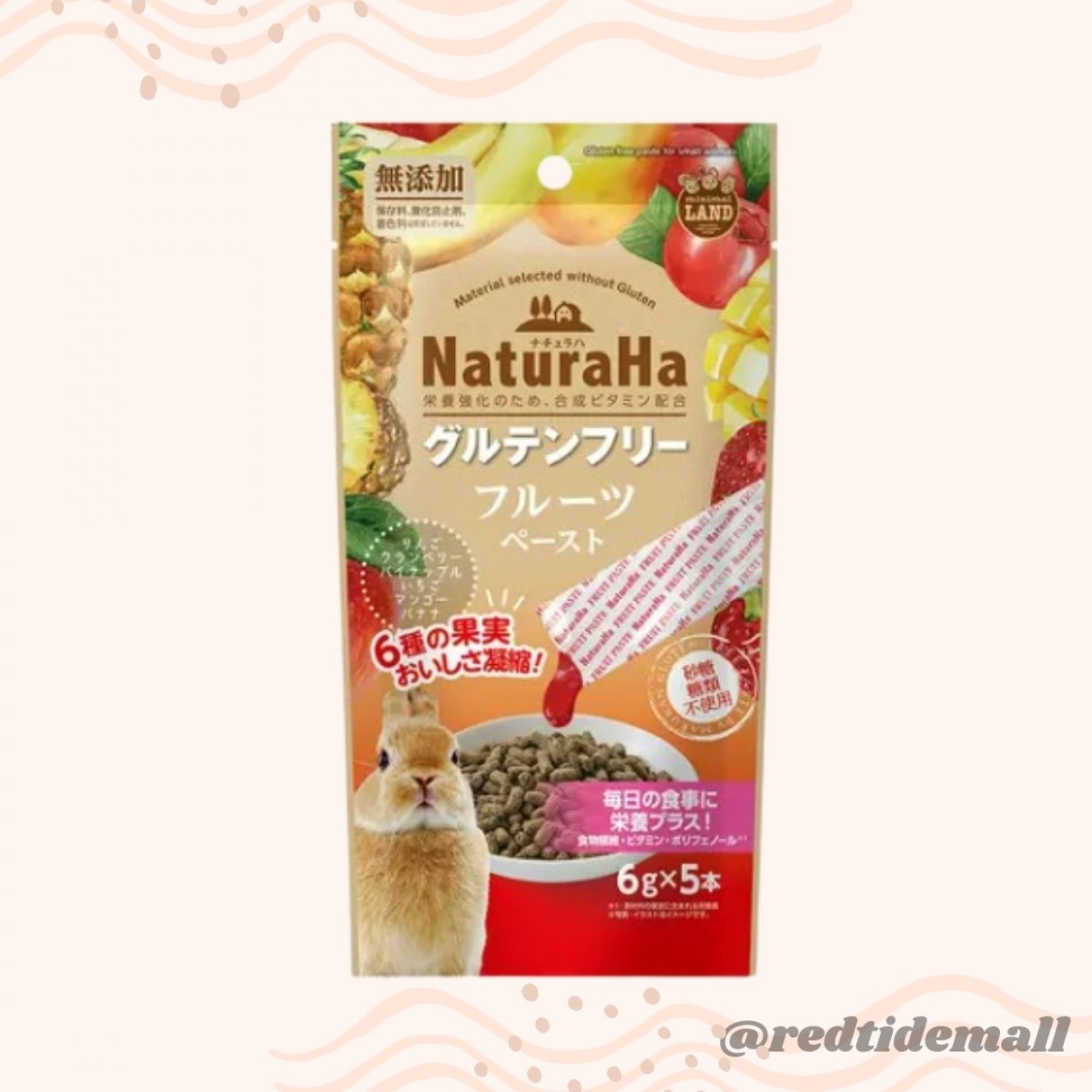 Marukan NaturaHa 兔兔零食 無麩質6種水果醬 6g x 5條 