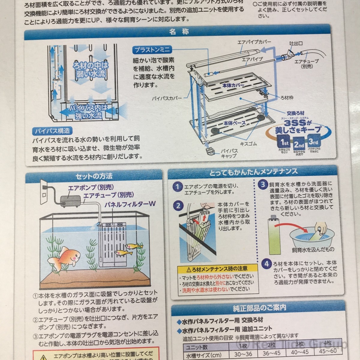 Suisaku 日本水作 超薄型面板過濾器 W
