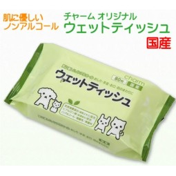 [預購PET] Charm 柔膚清潔除臭濕紙巾 80張 含透明質酸 (日本製)