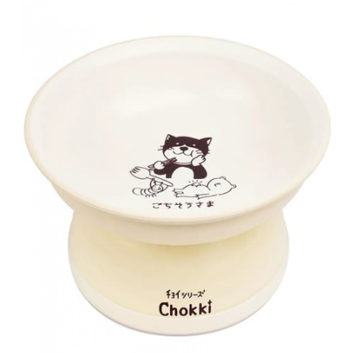 [預購] WANWAN Chokki 貓餐碗 米白色