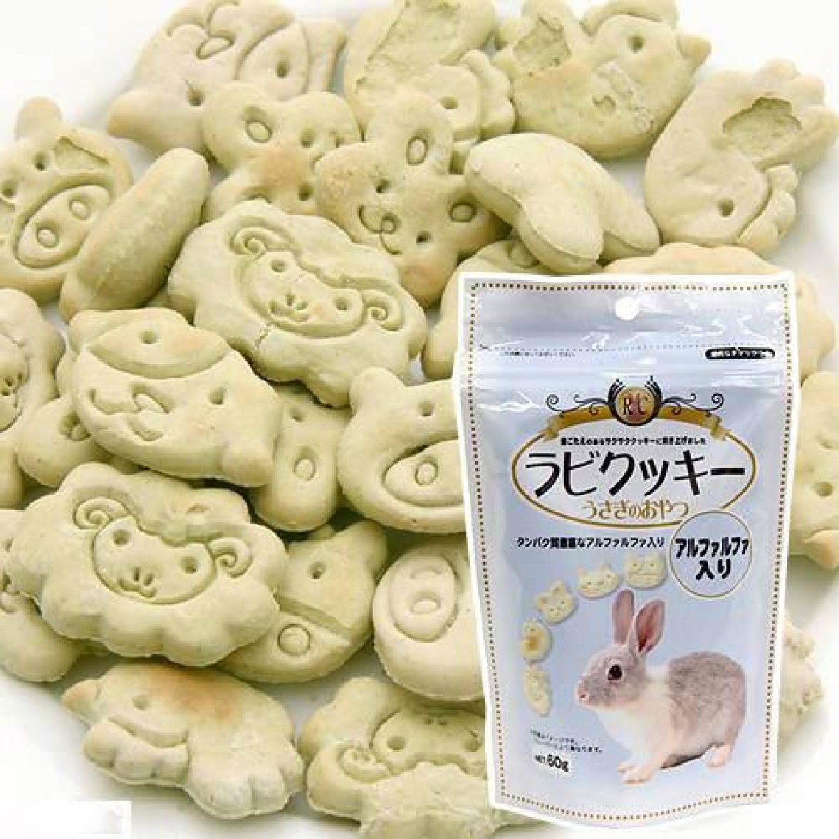 Arata 兔兔零食 動物形狀苜蓿餅乾 60g