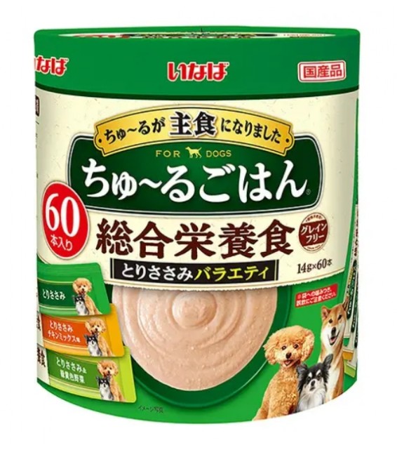 [預購] INABA 綜合營養食 3款MIX雞肉片 14g x 60條 狗零食