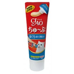 [預購CAT] CIAO 400億乳酸菌枝裝小食 - 吞拿魚及帆立貝味 80g