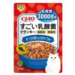 [預購CAT] CIAO 3000億個乳酸菌乾糧 - 鰹魚乾扇貝味 200g