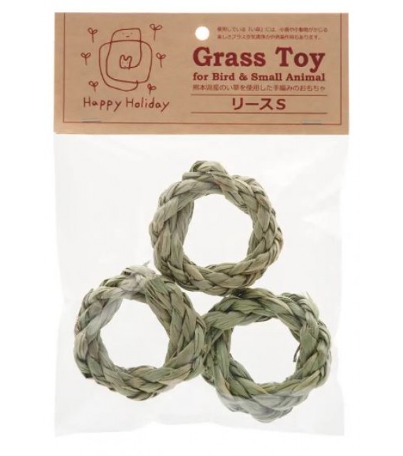 Happy Holiday 雀鳥小動物玩具 草織花圈S號 3個