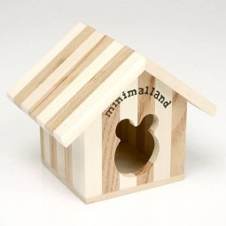 Marukan 倉鼠尖頂小屋 間條直紋木屋 (可掀式屋頂)