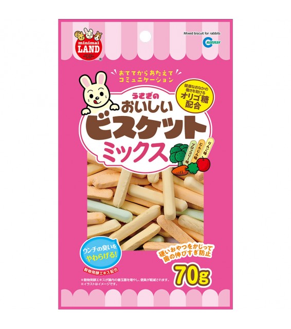 [預購PET] Marukan 兔兔零食 美味手指餅乾 70g