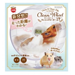 Marukan 新款鼠鼠跑輪連計步器 透明 17cm