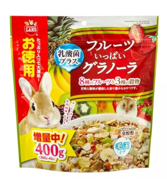 [預購PET] Marukan 小動物水果穀物營養餐 增量400g 兔兔鼠鼠副糧