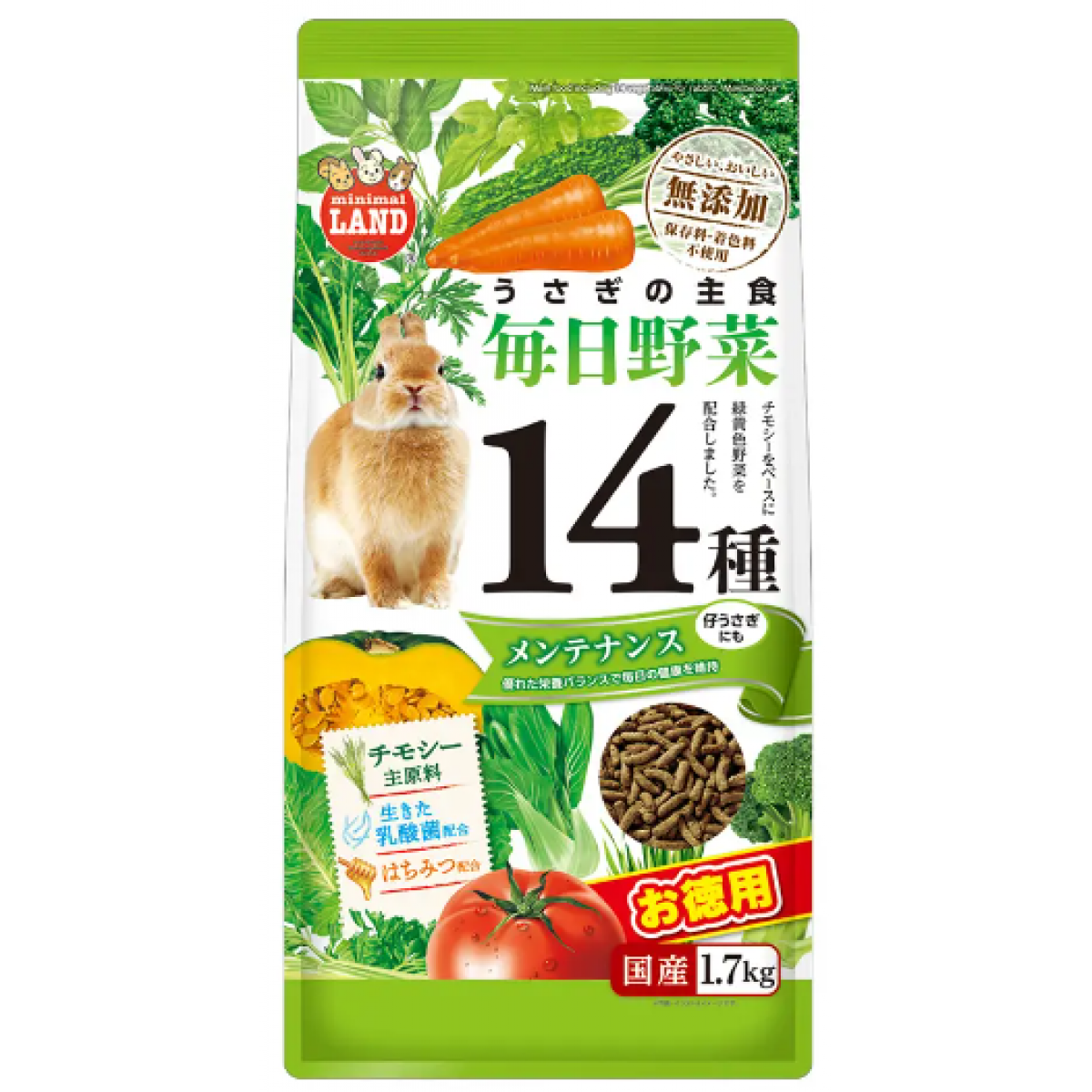 [預購RABBIT] Marukan 每天14種蔬菜乳酸菌兔糧 1.7kg