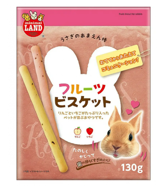 Marukan 蘋果草莓穀物餅乾條 130g 兔兔鼠鼠磨牙棒