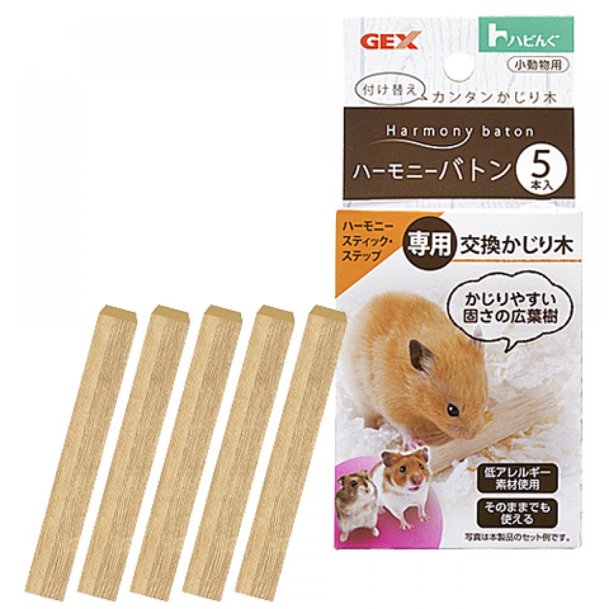[預購PET] GEX 倉鼠用磨牙木棒 5件補充裝