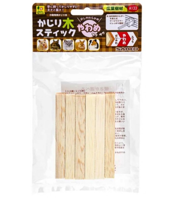 Sanko 兔兔龍貓天竺鼠 替換裝軟木方枝 6枝 A133