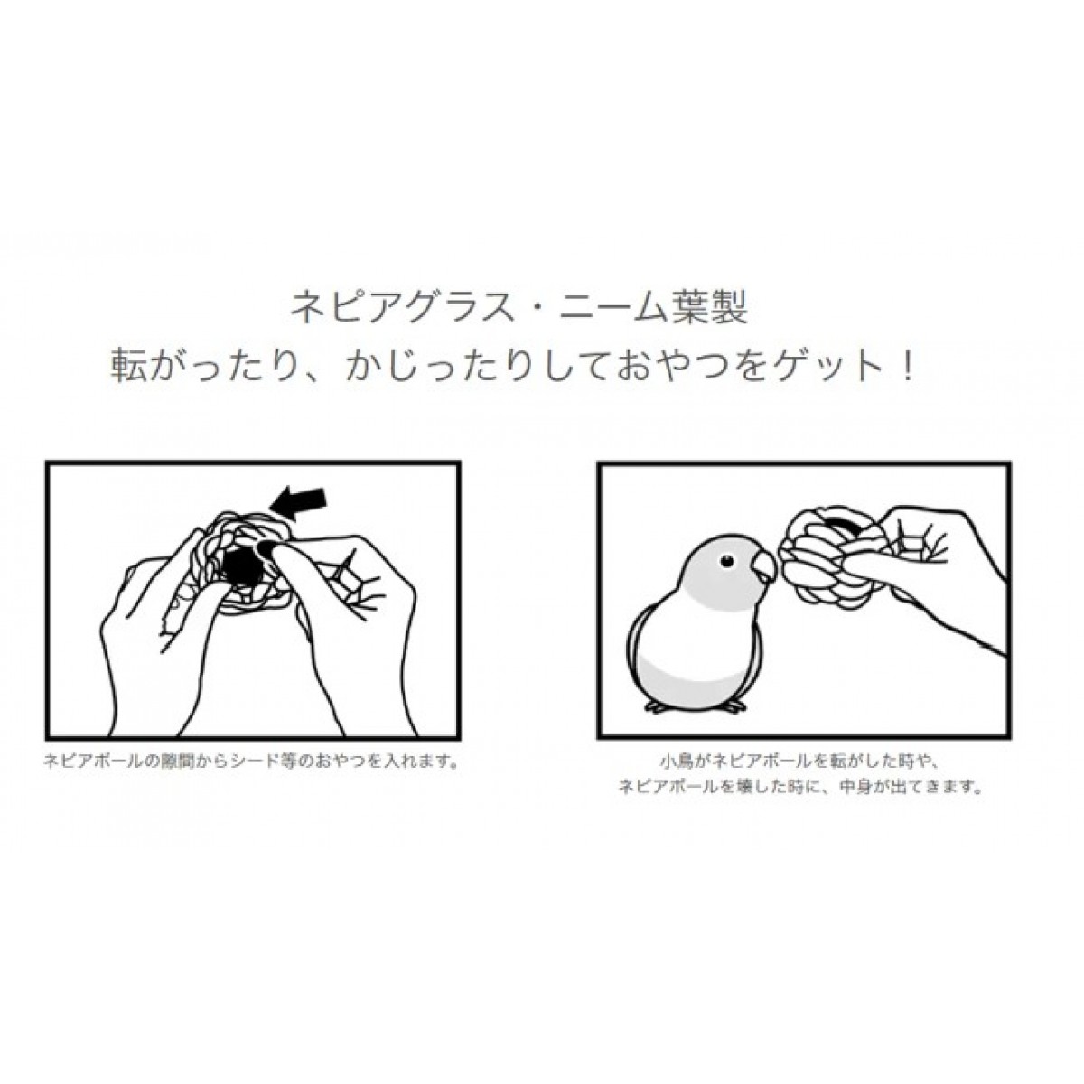 Sanko 雀鳥覓食玩具 牧草球 M 直徑6cm