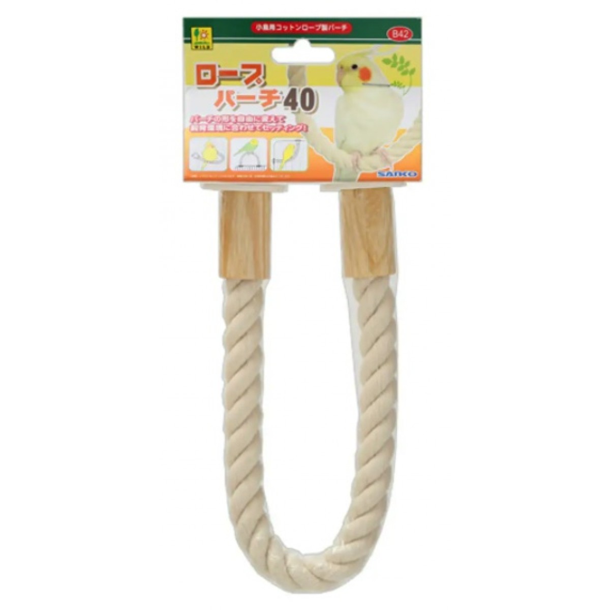 Sanko 雀鳥用具 U型粗吊繩 (全長40cm)