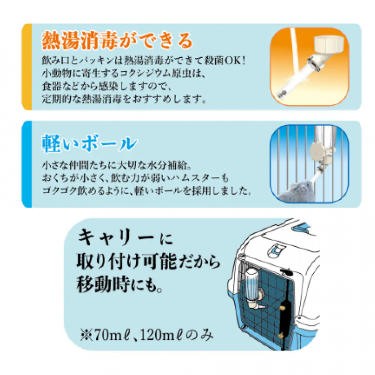 Animan 小動物飲水器 透明吸嘴 120mL