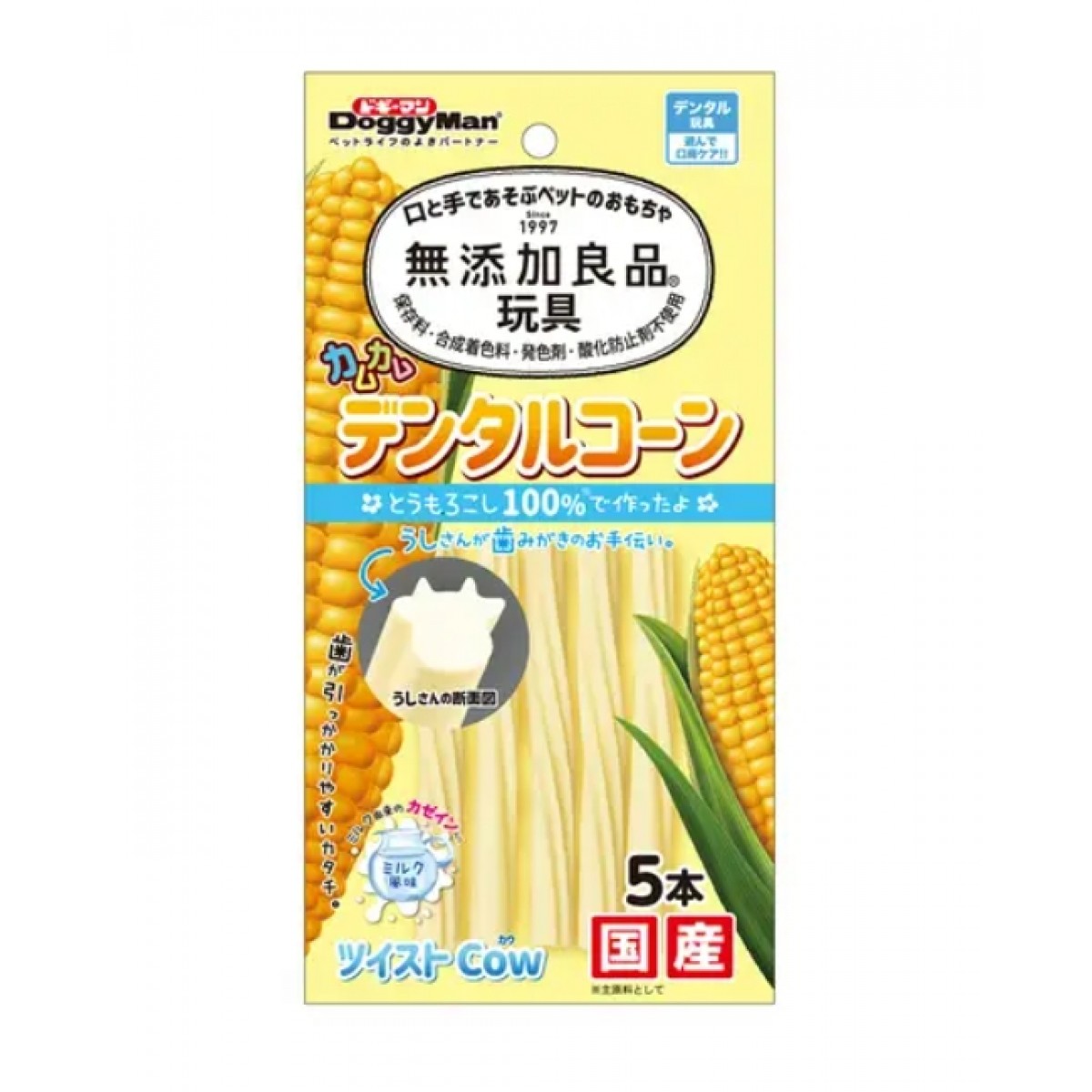 [預購] Doggyman 無添加良品 扭棒牛型啃咬玩具 牛奶味