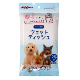 DoggyMan 貓狗小動物用厚實濕紙巾 25張 無香料無酒精