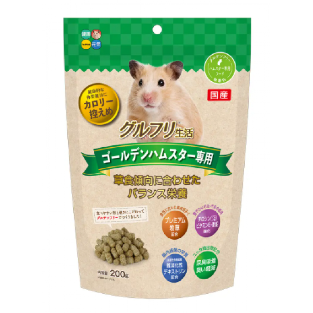 [預購PET] Hipet 熊仔鼠專用無麩質飼料 200g (綠色包裝)