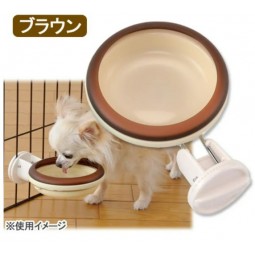 [預購DOG] Bonbi 掛籠糧水碗 (特長軸芯, IRIS籠適用) (啡色)