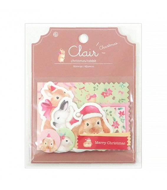 Clair Christmas Rabbit 聖誕兔兔貼紙包